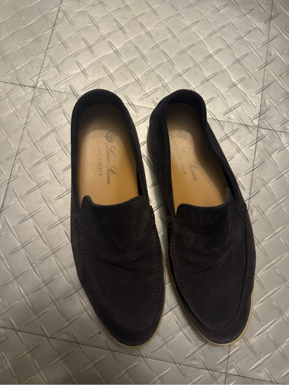 Loro Piana Men's Suede Loafers in Dark Navy